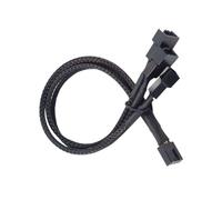 Geavonyg Câble D'extension du Ventilateur De La Carte Mère 4pin avec Séparateur 1-3 Way Black Breded Adapter Fan Splitter du Ventilateur