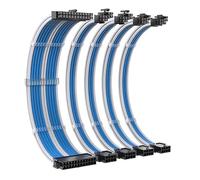 Geavonyg Câble Répartiteur De Carte Mère Fil D'extension d'alimentation Fil Câble Répartiteur Cordon en Nylon Tressé 24 Broches Double PCIE 6 + 2 Double 4 + 4