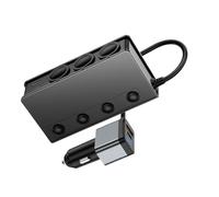 Geavonyg Car Chargers Cigarettes Lighter Adapter QC3.0 PD18W Technology ABS 4 Control Power Switches Car Chargers Cigarettes Lighter Adapter USB