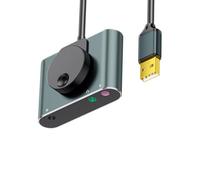 Geavonyg Carte Son USB avec Contrôle des Volumes Adaptateur USB 3 5 Mm Carte Son Externe Stéréo pour PC Portable Casques De Bureau Adaptateur Casques Jeu