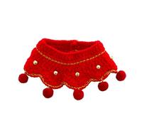 Geavonyg Collier De Fête en Crochet pour Serviette Salive Animaux Compagnie Collier Fête avec Petits Pompons Pendentif Réglable Chat Colliers Chiots Chiens Breloques du an