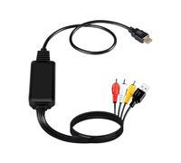Geavonyg Convertisseur Numérique HDTV Vidéo Adaptateurs 3RCA Câble 1080P Synchronisation De La Musique Vidéo Alimenté par USB Compatibilité Universelle des Appareils Adaptateurs Rcas