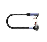 Geavonyg Cordon De Rapide À Angle Droit À 90 Degrés USB Type C 66W Alimentation Puissance 15/25 / 50 Cm Câble Tressé pour Le Boîtier Électrique Nylon Tressé