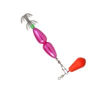 Geavonyg Crochet De Seiche Double Baistage Baut-Couches Squid À Double Couche avec Perles Colorées Swivels Squid Gabarits Parapluie