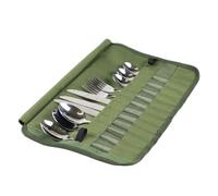 Geavonyg De Rangement pour Couverts Camping Articles Table Tentures Rangement Organisateurs D'ustensiles Camping Fourchettes Cuillères Rouleaux Transport Facile À Rouleaux