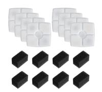 Geavonyg Distributeur d'eau Efficace pour Animaux De Compagnie Filtres Remplacement Et Ensemble Mousse La Purification des Fontaines Système Filtration 4/8/12 Pièces Animaux Compagnie