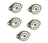 Geavonyg Douille De Tube en Céramique Qualité 5 Pièces 9 Broches sous Vide pour 12AX7 12AT7 12AU7 ECC83 ECC82 E88CC 6922 Douille Tube À Neuf Broches