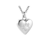 Geavonyg Elegant Pet Loss Memorial Jewelry Steel Cremation Heart Necklace with Ashes Holders Compartment for Lasted Tributes Pet Memorial Necklace