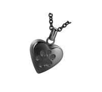 Geavonyg Elegant Pet Loss Memorial Jewelry Steel Cremation Heart Necklace with Ashes Holders Compartment for Lasted Tributes Pet Memorial Necklace
