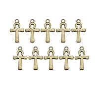 Geavonyg Ensemble De 10 Pièces Élégant Collier en Alliage Forme Crucifix Pendentif Surfaces Polies Accessoires Bijoux Parfait pour Offrir Breloque Crucifix Alliage