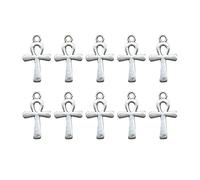 Geavonyg Ensemble De 10 Pièces Élégant Collier en Alliage Forme Crucifix Pendentif Surfaces Polies Accessoires Bijoux Parfait pour Offrir Breloque Crucifix Alliage