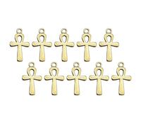 Geavonyg Ensemble De 10 Pièces Élégant Collier en Alliage Forme Crucifix Pendentif Surfaces Polies Accessoires Bijoux Parfait pour Offrir Breloque Crucifix Alliage