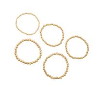 Geavonyg Ensemble De 5 Bracelets Perles en Alliage Longueur Réglable pour Femmes Argent Or Bijoux À La Mode Accessoires Mariage Chaîne À Main en Perles Hypoallergéniques