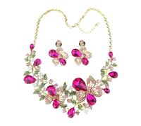 Geavonyg Ensemble De Bijoux Floraux En Colorés Collier Design Ergonomique Avec Boucles D'oreilles Assorties Pour Un Confort Toute La Journée Ensemble D'accessoires Floraux Polyvalents