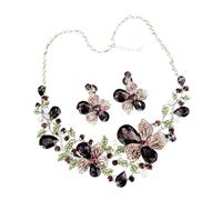 Geavonyg Ensemble De Bijoux Floraux En Colorés Collier Design Ergonomique Avec Boucles D'oreilles Assorties Pour Un Confort Toute La Journée Ensemble D'accessoires Floraux Polyvalents
