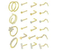 Geavonyg Ensemble De Clous Nez En Acier Inoxydable 23 Pièces Plusieurs Couleurs Modèles Tige Longueur Poteau 7mm Bijoux Perçage Confortables Bijoux Pour Le Corps