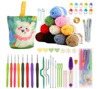 Geavonyg Ensemble De Crochets avec Accessoires Tricot Crochet Ergonomique Et Aiguille pour La Fabrication Sacs Gants Chaussettes Accessoires Crochet