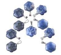 Geavonyg Ensemble De Pendentifs en Fleurs Artistiques Pendentif Fleurs Pierre Naturelle Breloque pour Bijoux Et Collier Faits À La Main Breloque Pierre Colorée