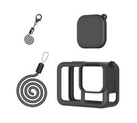 Geavonyg Ensemble De Protection De Sécurité pour Caméra Étui en Silicone Protection D'objectif avec Dragonne Réglable pour L'action