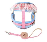 Geavonyg Ensemble Harnais Et Laisse pour Chat Anti-Fuite Petit Animal Collier Contrôle Facile Collier Ensemble Multicolores en Dentelle pour Animaux De Compagnie