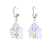 Geavonyg Fille Enfilée Coeur Mignon Méchants Boucles D'oreilles Fantômes Y2k Filles Douce Et Cool Vent Amour Peinture Boucles D'oreilles Collier Amour Coeur Collier Pour Filles