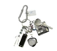 Geavonyg Guitar Pick Key Accessory Fashionable Keychain Pocket Watch Keyrings Alloy Texture Suitable for Party and Casual Outfits Vintage Guitar Pick Keychain