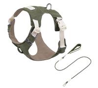 Geavonyg Harnais Confortable pour Chien avec Boucles À Dégagement Rapide Sangle De Poitrine Réfléchissante Sécurité Activités Plein Air Ensemble Laisses en Nylon Gilet Chien