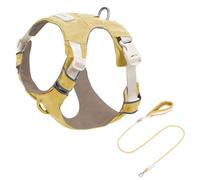 Geavonyg Harnais Confortable pour Chien avec Boucles À Dégagement Rapide Sangle De Poitrine Réfléchissante Sécurité Activités Plein Air Ensemble Laisses en Nylon Gilet Chien