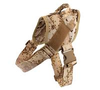 Geavonyg Harnais De Gilet Tactique pour Chien Service D'entraînement en Plein Air Réglable Travail avec Poignée Crochet en Métal Harnais Gilet pour Chiens Taille Moyenne