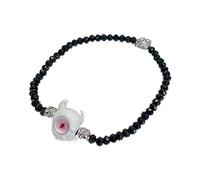 Geavonyg Hip-Hop Trend Bracelets Réglables Perle De Riz Petites Monstres Cool Girl Temperament Fashion Bijoux Black Rice Perle