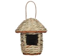 Geavonyg Hummingbird Budgies Nest Cage Shelter Stand Toven Pail Cachettes De Paille Jouet Extérieur pour Boiseries en Plein Air