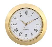 Geavonyg Insert D'horloge Miniature Rond en Métal Vintage Polyvalent avec des Cadrans De Montre D'affichage Numérique Romain pour Les Décors Maison Insert l'horloge