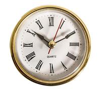 Geavonyg Insert D'horloge Miniature Rond en Métal Vintage Polyvalent avec des Cadrans De Montre D'affichage Numérique Romain pour Les Décors Maison Insert l'horloge