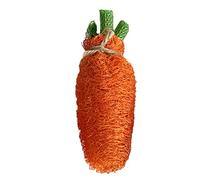 Geavonyg Lapin Mâcher Jouet Naturel Loofah Carrot Petit Animal Broyant Jouant pour Le Guinois Hamster Petit Animal De Compagnie Mousse