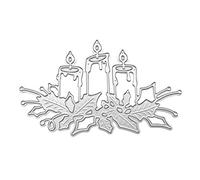 Geavonyg Metal Die Coupe Les Bougies Couture Dies Art Polonchés en Relief Modèles pour Cartes Making Scrapbooking Room Decorations pour Papier BOOKMEMENT RECTANGE Metal Coeur DE FLORM