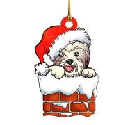 Geavonyg Ornement De Chien Acrylique Arbre Noël Signe Suspension des Statues Décorations Festival Fête Bédiction Blessing Puppy Pendant Nouvel an Pendentif pour Hommes pour Hommes