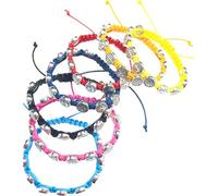 Geavonyg Pack De 12 Bracelets Médaillons Bénédictins Tissés À La Main Réglables Bijoux Religieux Spirituels Médailles Benoît