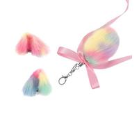 Geavonyg Pendentif Queue D'animal Étui De Téléphone Parure Chats Oreille Pince À Cheveux Mode Porte-clés Doux Porte-clés Coloré Clé Pendentifs Clé Décoration