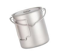 Geavonyg Pots De Tasse Camping Compacts Portables avec Rangement Spork Équipement Cuisine en Plein Air pour Les Campeurs Routards Marmite Titane Plein Air