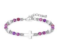 Geavonyg Rond À La Main Religieux Stone Natural Bangles Stone Présente pour La Et Le Perlé par l'homme