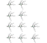 Geavonyg Roulements De Pêche Pivotants Connecteur Rotatif Gabarits De Calmar Leurres Pivotants avec Perles Lumineuses Accessoires Anneaux À Pression 10 Pièces