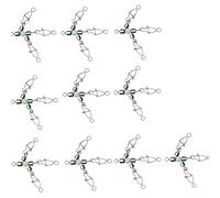 Geavonyg Roulements De Pêche Pivotants Connecteur Rotatif Gabarits De Calmar Leurres Pivotants avec Perles Lumineuses Accessoires Anneaux À Pression 10 Pièces