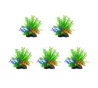 Geavonyg Simulation Artificial Water Plant with Base Life Like Fishtanks PVC Grass for Aquariums Underwater Landscape Plant 5PCS Aquariums Decors