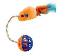 Geavonyg Sound Cats Teaser Ball en Peluche À Croquer des Cloches De Souris Encourage l'exercice Et Le Comportement Prédateur Amateur De Compagnie Interactif Cats BOULLE