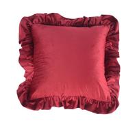 Geavonyg Taie d'oreiller Décorative Carrée À Volants Tissu en Peluche Résistant Rides pour La Décoration De La Maison Couverture Carrée À Volants