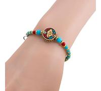 Geavonyg Tissé À La Main Réglable De Méditation Yoga avec des Perles en Pierre Naturelle Et en Alliage Robuste dans des Styles Culturels Tibétains Fête Festival