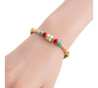 Geavonyg Tissé À La Main Réglable De Méditation Yoga avec des Perles en Pierre Naturelle Et en Alliage Robuste dans des Styles Culturels Tibétains Fête Festival