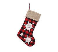 Geavonyg Tissu À Carreaux Flocon De Neige Bas Noël Bonbons Bas D'élément Pour Famille Pays Rustique Vacances Personnalisées Intérieur Grandes Décorations Fourrure