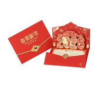 Geavonyg Traditional Chinese New Year Popup Card with of Horse Artwork Elegant Steric Design for Holiday Greetings and Blessing Traditional New Popup Card