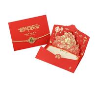 Geavonyg Traditional Chinese New Year Popup Card with of Horse Artwork Elegant Steric Design for Holiday Greetings and Blessing Traditional New Popup Card